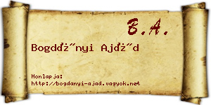 Bogdányi Ajád névjegykártya